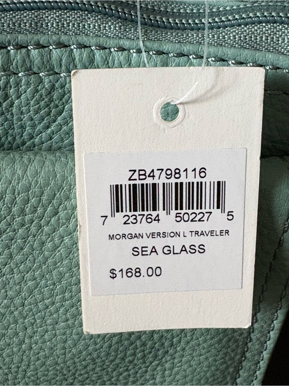 Fossil Morgan Traveler | Sea-glass, Mint Green | Leather Crossbody Bag - Picture 4 of 11